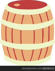 Hand Drawn wooden barrel illustration isolated on background