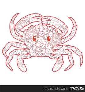 Hand drawn zentangle crab for coloring book for adult, tattoo, shirt design. Hand drawn zentangle crab for coloring book for adult, tattoo, shirt design, logo and so on
