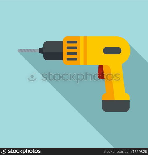 Hand drill icon. Flat illustration of hand drill vector icon for web design. Hand drill icon, flat style