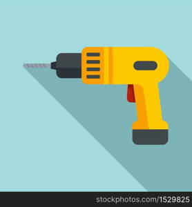 Hand drill icon. Flat illustration of hand drill vector icon for web design. Hand drill icon, flat style