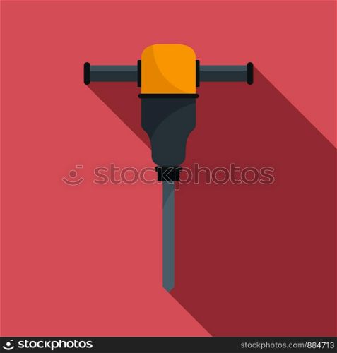Hand drill machine icon. Flat illustration of hand drill machine vector icon for web design. Hand drill machine icon, flat style