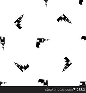 Hand drill pattern repeat seamless in black color for any design. Vector geometric illustration. Hand drill pattern seamless black