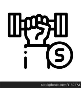 Hand Dumbbell Icon Vector. Outline Hand Dumbbell Sign. Isolated Contour Symbol Illustration. Hand Dumbbell Icon Vector Outline Illustration