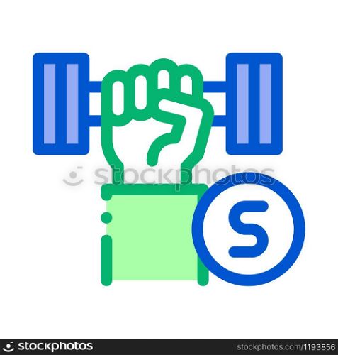 Hand Dumbbell Icon Vector. Outline Hand Dumbbell Sign. Isolated Contour Symbol Illustration. Hand Dumbbell Icon Vector Outline Illustration