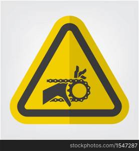 Hand Entanglement Chain Drive Symbol Sign Isolate On White Background,Vector Illustration