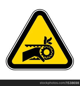 Hand Entanglement Notched Belt Drive Symbol Sign, Vector Illustration, Isolate On White Background Label .EPS10