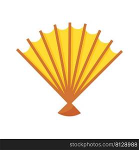 Hand fan semi flat color vector element. Full sized object on white. Traditional asian fan. Cooling accessory for women simple cartoon style illustration for web graphic design and animation. Hand fan semi flat color vector element