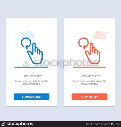 Hand, Finger, Gestures, Reload Blue and Red Download and Buy Now web Widget Card Template