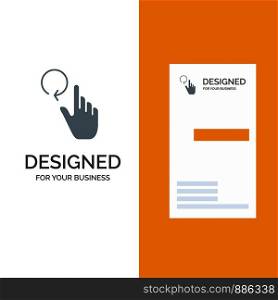 Hand, Finger, Gestures, Reload Grey Logo Design and Business Card Template