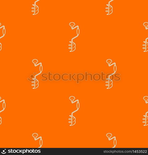 Hand fishing ice drill pattern vector orange for any web design best. Hand fishing ice drill pattern vector orange