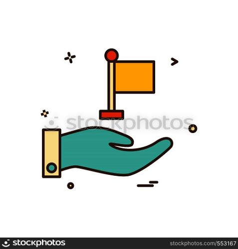 hand flag icon vector design