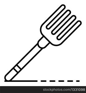 Hand fork icon. Outline hand fork vector icon for web design isolated on white background. Hand fork icon, outline style