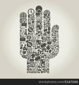 Hand from business subjects. A vector illustration