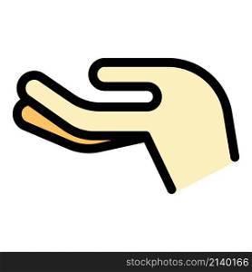 Hand gesture came icon. Outline Hand gesture came vector icon color flat isolated. Hand gesture came icon color outline vector