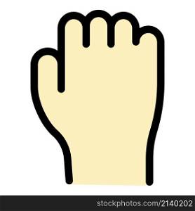 Hand gesture fist revolution icon. Outline Hand gesture fist revolution vector icon color flat isolated. Hand gesture fist revolution icon color outline vector