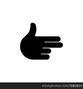 Hand Gesture Gun. Flat Vector Icon illustration. Simple black symbol on white background. Hand Gesture Gun sign design template for web and mobile UI element. Hand Gesture Gun Flat Vector Icon