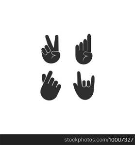 Hand gesture icon logo simple template design