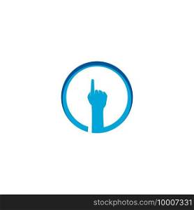 Hand gesture icon logo simple template design 