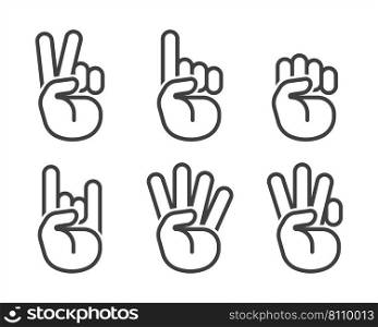 Hand gesture icon set Royalty Free Vector Image
