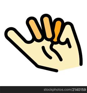 Hand gesture kid icon. Outline Hand gesture kid vector icon color flat isolated. Hand gesture kid icon color outline vector