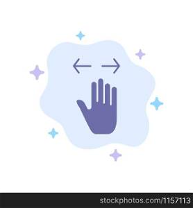 Hand, Gesture, Left, Right, zoom out Blue Icon on Abstract Cloud Background