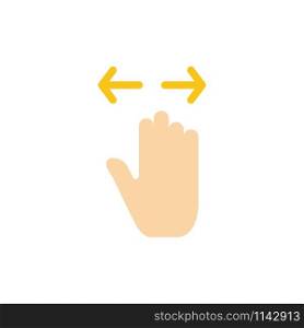 Hand, Gesture, Left, Right, zoom out Flat Color Icon. Vector icon banner Template