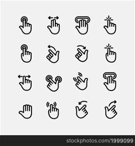 hand gesture line icon