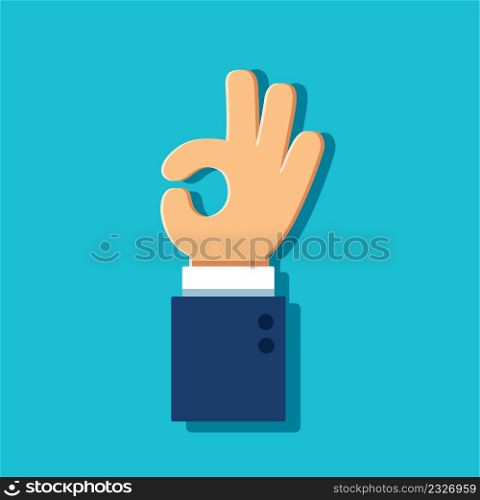 Hand gesture OK sign. vector illustration