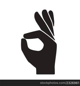 Hand gesture OK sign. vector illustration