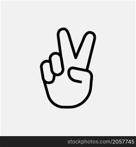 hand gesture peace vector line art