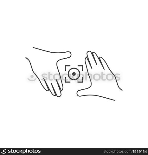 Hand gesture photography logo design vector template