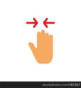 Hand, Gesture, Pinch, Arrow, zoom in Flat Color Icon. Vector icon banner Template