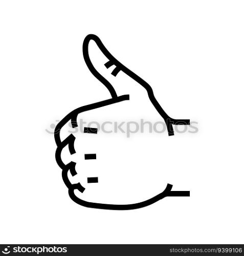 hand gesture shows class line icon vector. hand gesture shows class sign. isolated contour symbol black illustration. hand gesture shows class line icon vector illustration