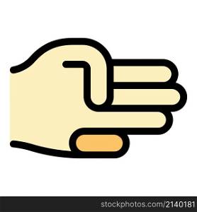Hand gesture spread icon. Outline Hand gesture spread vector icon color flat isolated. Hand gesture spread icon color outline vector