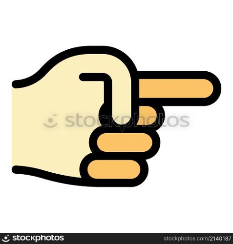 Hand gesture way direction icon. Outline Hand gesture way direction vector icon color flat isolated. Hand gesture way direction icon color outline vector