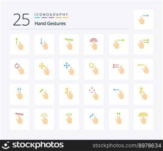 Hand Gestures 25 Flat Color icon pack including hand. finger. gestures. right. hand