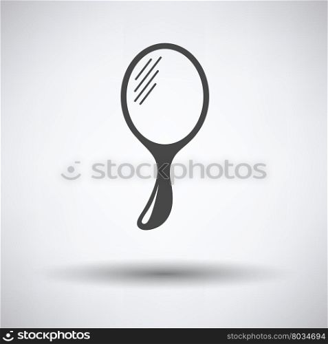 Hand-glass icon on gray background, round shadow. Vector illustration.