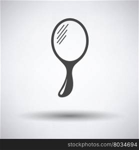 Hand-glass icon on gray background, round shadow. Vector illustration.