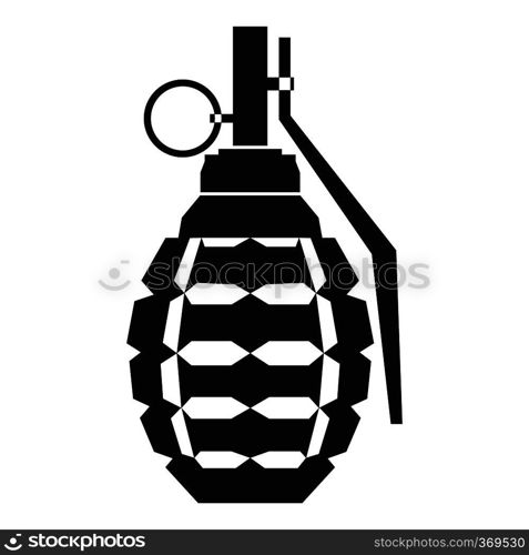 Hand grenade, bomb explosion icon in simple style isolated on white background vector illustration. Hand grenade, bomb explosion icon, simple style