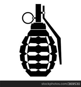 Hand grenade, bomb explosion icon in simple style isolated on white background vector illustration. Hand grenade, bomb explosion icon, simple style