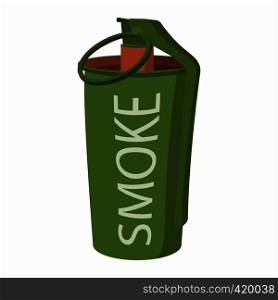 Hand grenade - smoke bomb cartoon icon. Single paintball symbol on a white backgroundon . Hand grenade smoke bomb icon