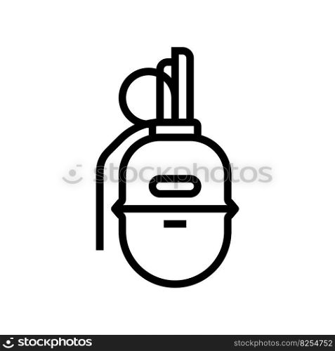 hand grenade weapon war line icon vector. hand grenade weapon war sign. isolated contour symbol black illustration. hand grenade weapon war line icon vector illustration
