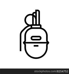 hand grenade weapon war line icon vector. hand grenade weapon war sign. isolated contour symbol black illustration. hand grenade weapon war line icon vector illustration