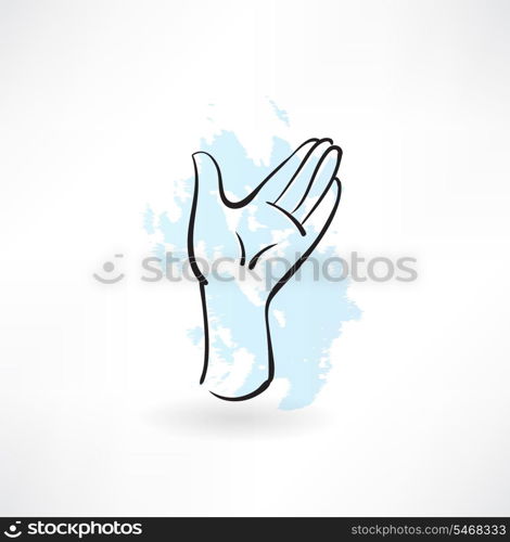 Hand grunge icon