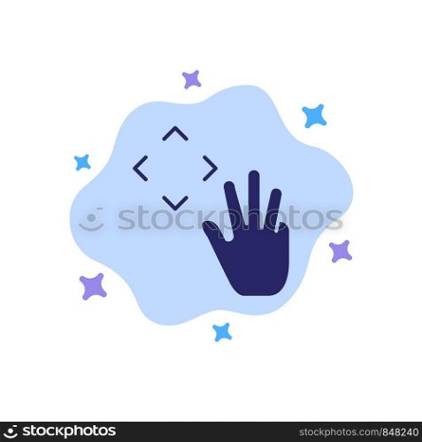 Hand, Hand Cursor, Up, Croup Blue Icon on Abstract Cloud Background