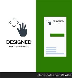 Hand, Hand Cursor, Up, Croup Grey Logo Design and Business Card Template