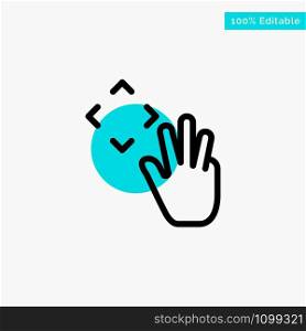 Hand, Hand Cursor, Up, Croup turquoise highlight circle point Vector icon