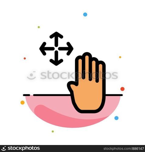 Hand, Hand Cursor, Up, Hold Abstract Flat Color Icon Template