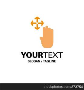 Hand, Hand Cursor, Up, Hold Business Logo Template. Flat Color