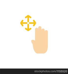 Hand, Hand Cursor, Up, Hold Flat Color Icon. Vector icon banner Template